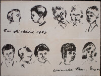 Wilhelm Geyer - Neujahrsgruß Familie Geyer - 1967 - Holzschnitt