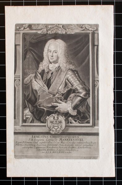 Johann Jakob Haid - Bildnis Ernst Christoph von Manteuffel - o.J. - Radierung