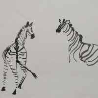 Roswitha von Glehn - Zebra - o.J. - Aquarell auf Fabriano...