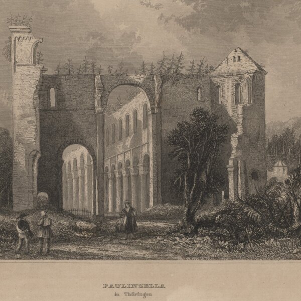 unbekannt - Kloster Paulinzella in Thüringen Ansicht - undatiert - Lithografie