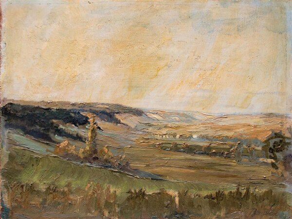 Walter Bernstein - Hohenloher Landschaft - o.J. - Öl auf Holz