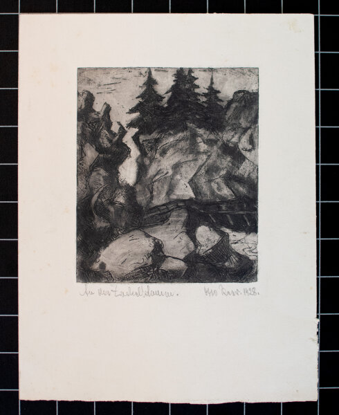 unbekannt - An der Zackelklamm - 1928 - Radierung, Aquatinta