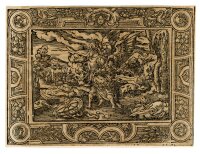 unbekannt - Jakobs Kampf am Jabbok - o.J. - Holzschnitt