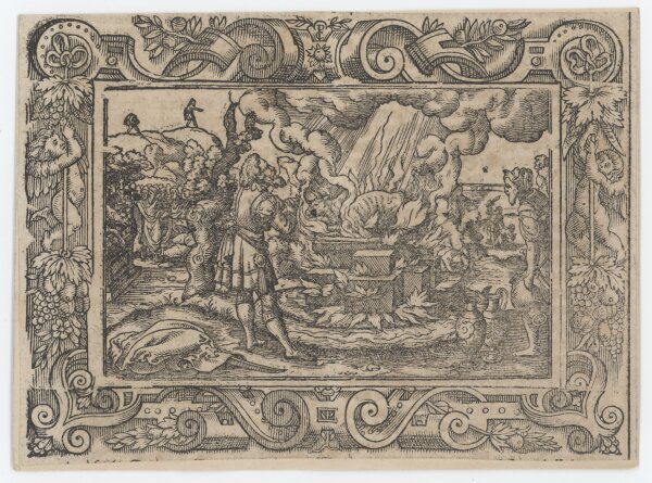 unbekannt - Abraham und die Opferung Isaaks - o.J. - Holzschnitt