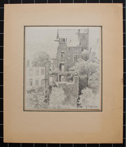 Heinrich Langemann - Wehringhauerstraße, Historische Ansicht - 1946 - Bleistiftzeichnung