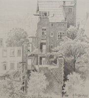 Heinrich Langemann - Wehringhauerstraße, Historische Ansicht - 1946 - Bleistiftzeichnung