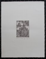 unbekannt - Kirche in Trebitz - 1994 - Radierung auf...