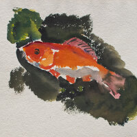 Gerhard Schulte-Dahling - Fisch auf grünem Grund -...