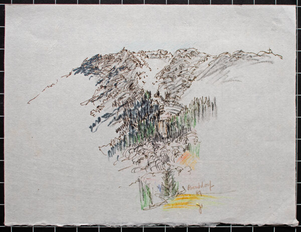 Gerhard Schulte-Dahling - Oberstdorf - 1981 - Feder und Faserstift auf Japan-Bütten