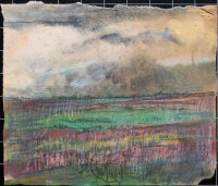 Gerhard Schulte-Dahling - Felder bei stürmischem Wetter - o.J. - Aquarell, Gouache und Graphitstift