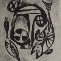 unbekannt - Fisch, Emblem - undatiert - Radierung auf...