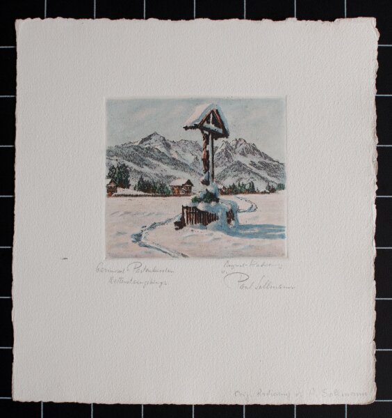 Paul Sollmann - Garmisch-Patenkirchen Wettersteingebirge - o.J. - Farbradierung auf Büttenpapier