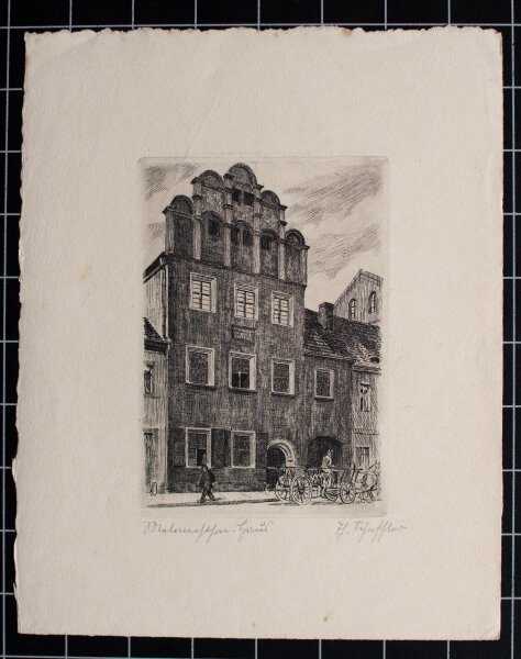 Scheffler - Melanchthonhaus, Wittenberg - o.J. - Radierung auf Büttenpapier