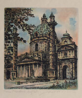 unbekannt - Karlskirche, Wien - o.J. - Farbradierung