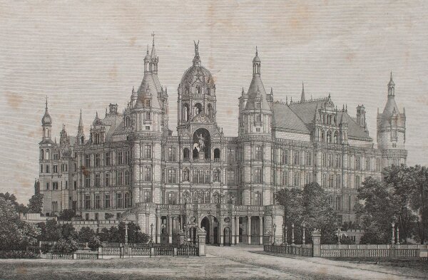 unbekannt - Das Schloss Schwerin - o.J. - Kupferstich