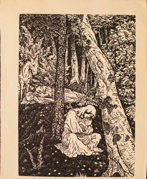 Karl Thylmann - Ruhe auf der Flucht nach Ägypten - o.J. - Holzschnitt