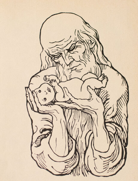 Karl Thylmann - Simeon mit dem Jesuskind - o.J. - Holzschnitt