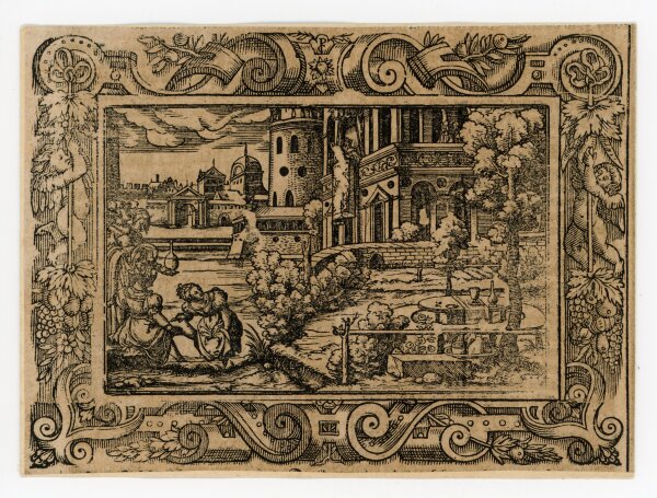 unbekannt - David und Bathseba - o.J. - Holzschnitt