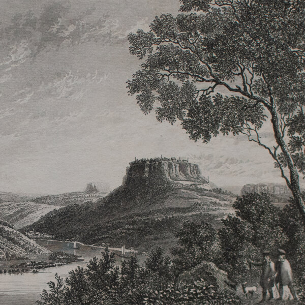 unbekannt - Koenigstein und Lilienstein bei Dresden - o.J. - Stahstich