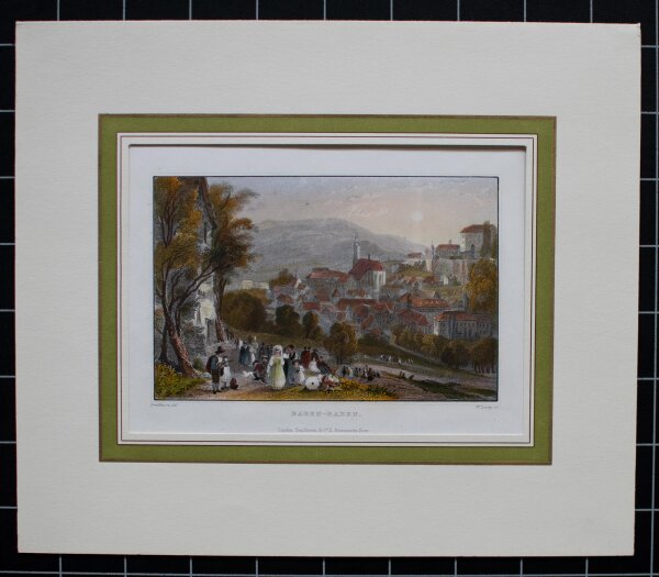 Samuel W. Lacey - Baden-Baden - o.J. - Kupferstich in altem Kolorit
