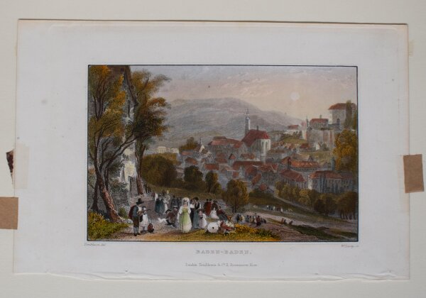 Samuel W. Lacey - Baden-Baden - o.J. - Kupferstich in altem Kolorit