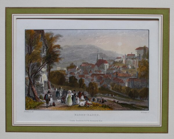 Samuel W. Lacey - Baden-Baden - o.J. - Kupferstich in altem Kolorit