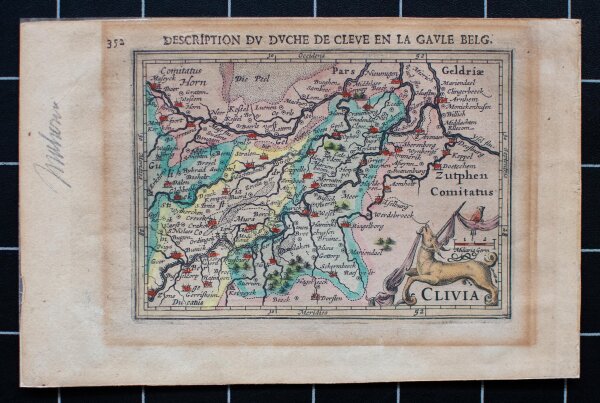 unbekannt - Clivia (Kleve) - o.J. - Kupferstich in altem Kolorit