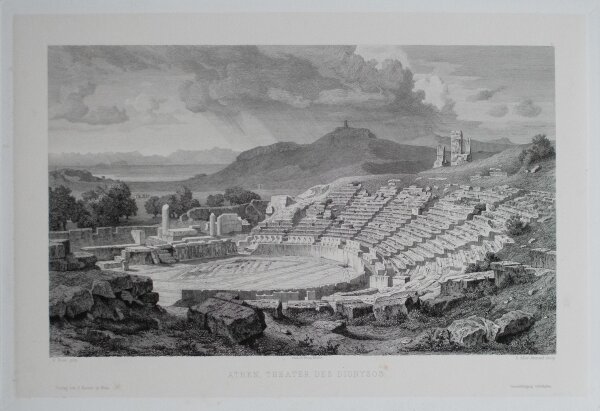 Eugène Edouard Adler-Mesnard - Athen, Theater des Dionysos - o.J. - Radierung auf aufgewalztem Papier