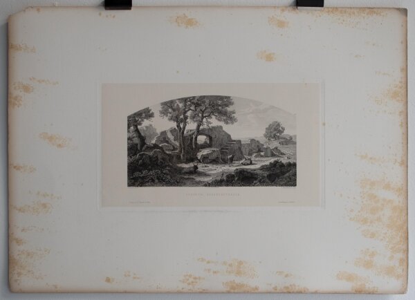 Eugène Edouard Adler-Mesnard - Cerveteri, Graeberstrasse - o.J. - Radierung auf aufgewalztem Papier