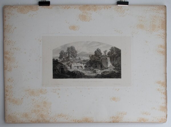 Eugène Edouard Adler-Mesnard - Cerveteri, Graeberstrasse - o.J. - Radierung auf aufgewalztem Papier