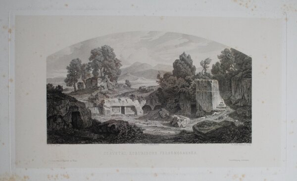 Eugène Edouard Adler-Mesnard - Cerveteri, Graeberstrasse - o.J. - Radierung auf aufgewalztem Papier