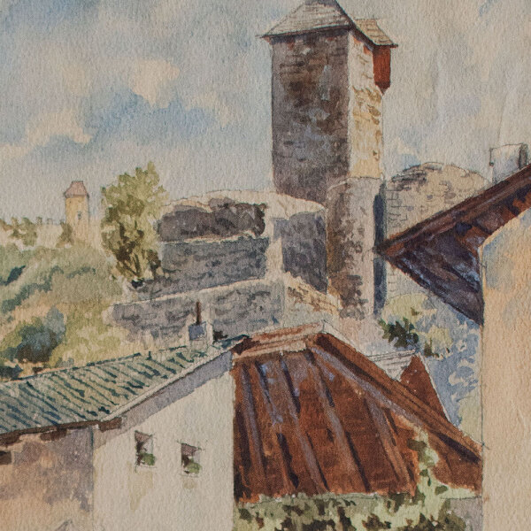 O. Fürstenberger - Historische Stadtansicht (Nürnberg?) - o.J. - Aquarell
