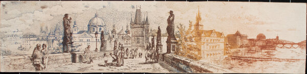 unbekannt - Prag, Karlsbrücke/ Karluv most - o.J. - mehrfarbige Zeichnung