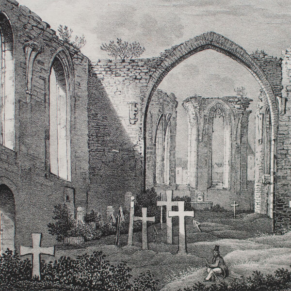 unbekannt - Ruinen der Nikolaikirche in Bautzen - o.J. - Stahlstich