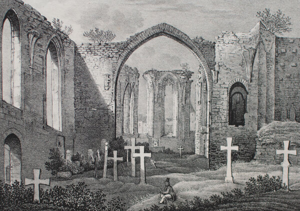 unbekannt - Ruinen der Nikolaikirche in Bautzen - o.J. - Stahlstich