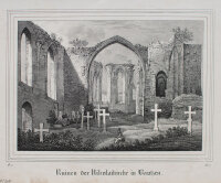 unbekannt - Ruinen der Nikolaikirche in Bautzen - o.J. - Stahlstich