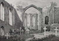 unbekannt - Ruinen der Nikolaikirche in Bautzen - o.J. - Stahlstich