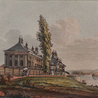 unbekannt - Schloss Pillnitz - o.J. - kolorierter Stahlstich