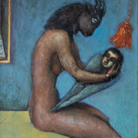 Rolf Walter - Fantastischer Frauenakt mit Engel - 2005 -...