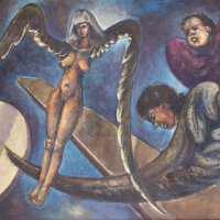 Rolf Walter - Fantastischer Frauenakt mit Engel - 1992 -...