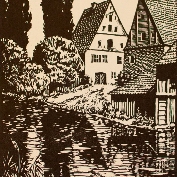 Gerhard Augustin - An der Wassermühle - o. J. - Holzschnitt