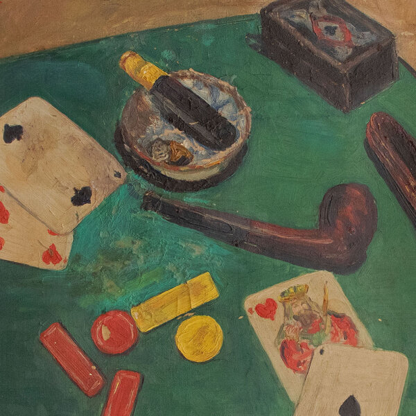 Ebba Kruuse - Stillleben mit Spielkarten - 1937 - Öl auf Leinwand