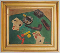 Ebba Kruuse - Stillleben mit Spielkarten - 1937 - Öl...