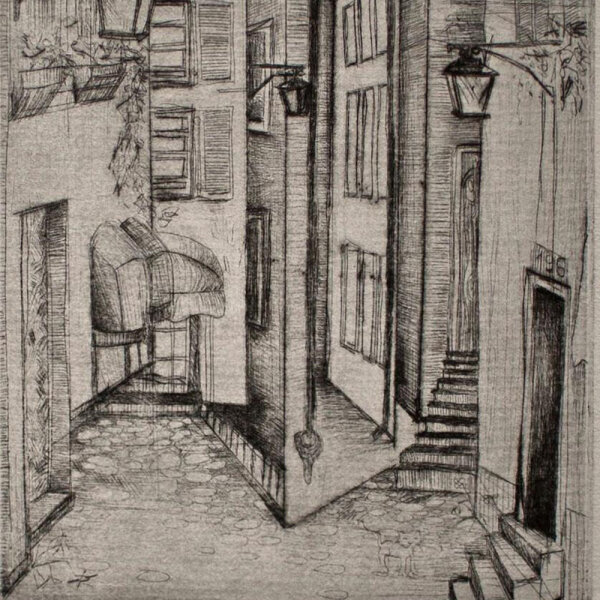 Viktoria Graf - Straßenflucht - 2009 - Radierung auf Büttenpapier