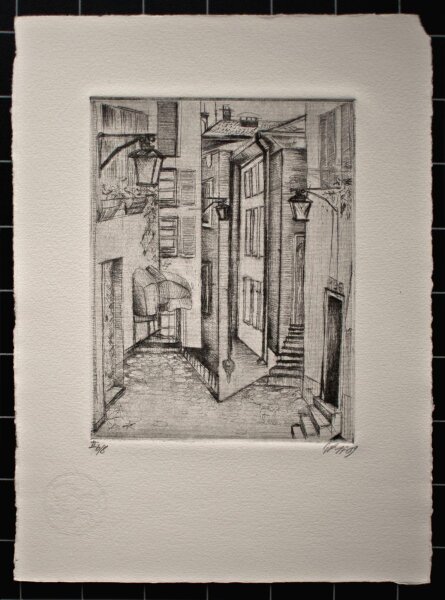 Viktoria Graf - Straßenflucht - 2009 - Radierung auf Büttenpapier