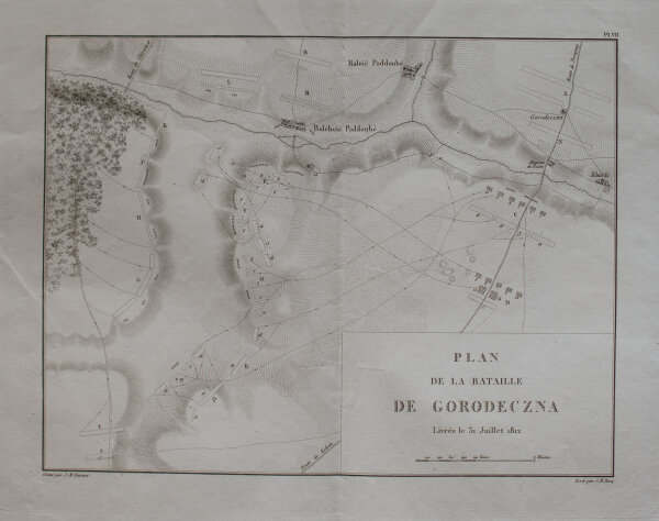 J.M. Darmet - Plan de la Bataille de Gorodeczna - o.J. - Kupferstich