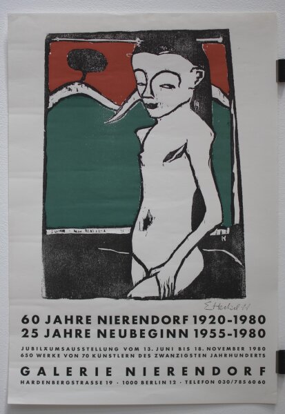 Erich Heckel - 60 Jahre Galerie Nierendorf. Ausstellungsplakat - 1980 - Lithografie