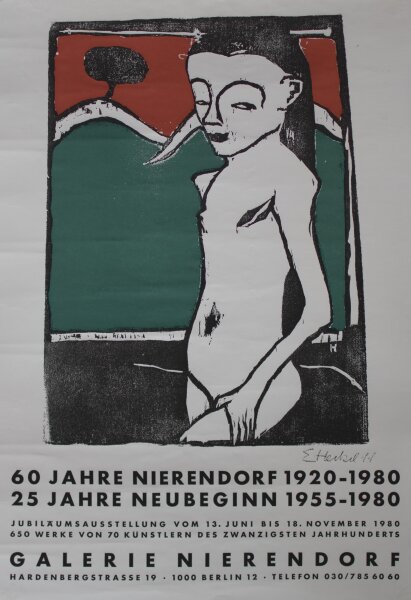 Erich Heckel - 60 Jahre Galerie Nierendorf. Ausstellungsplakat - 1980 - Lithografie