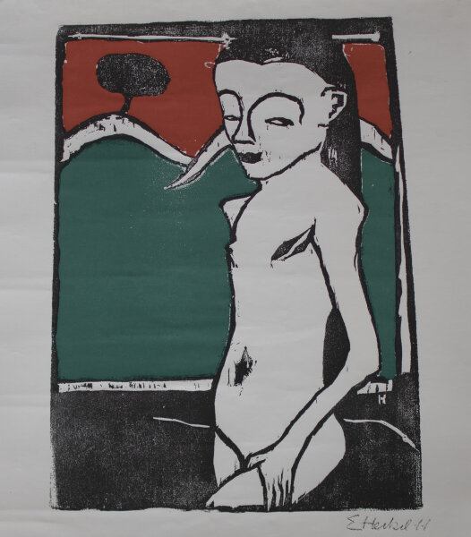 Erich Heckel - 60 Jahre Galerie Nierendorf. Ausstellungsplakat - 1980 - Lithografie
