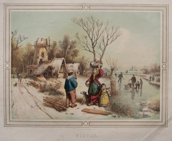 Bülow - Vier Jahreszeiten. Allegorische Darstellung - undatiert - Farblithografie